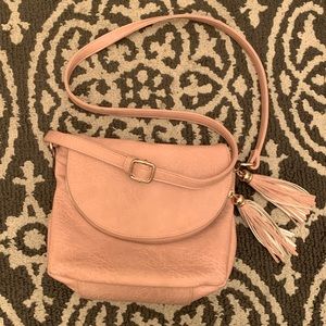 Pink tassel crossbody